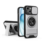 غطاء هاتف مغناطيسي متعدد الوظائف مع نافذة انزلاقية للعدسة ومقاوم للصدمات، لهواتف iPhone 13 Pro Max، iPhone 13 Pro، iPhone 12 Pro Max، iPhone 11 Pro Max، iPhone 11