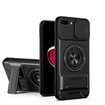 Lens Sliding Window Multifunctional Magnetic Shockproof Phone Case, For iPhone 7 Plus, For iPhone 7