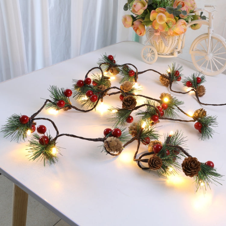 Christmas Pine Needles Colorful Light String Lamp  Length: 2m, 2m Pine Cone