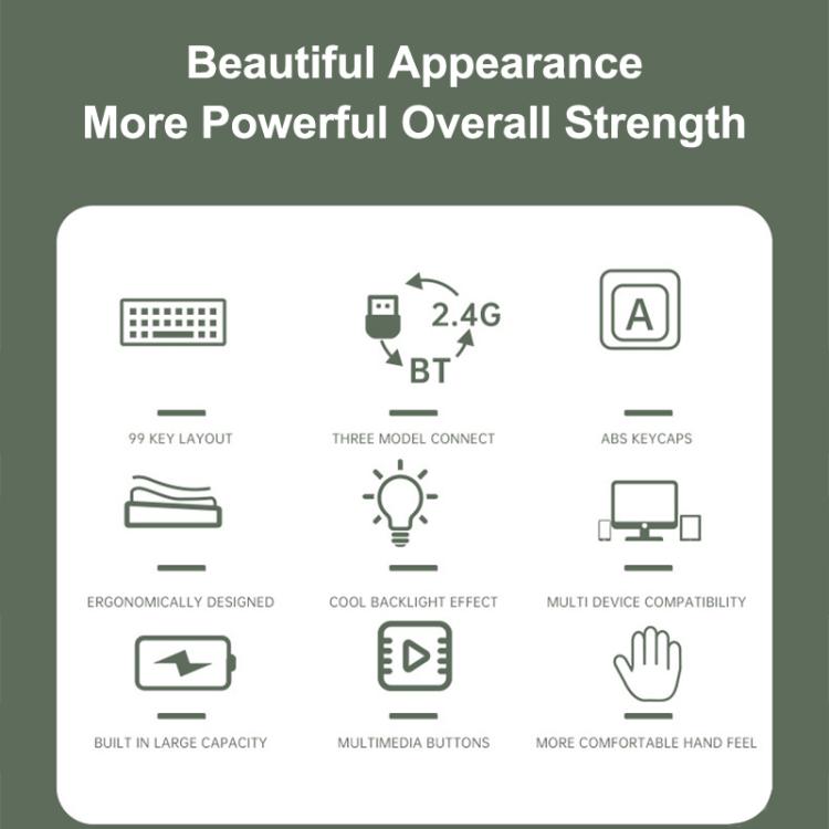 AULA F3099 99 Keys RGB Lighting Tri-Mode Gaming Keyboard