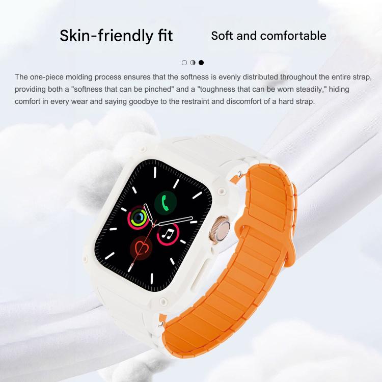 Reverse Buckle Magnetic Integrated TPU Cover Silicone Watch Band, For Apple Watch 45mm / 44mm, For Apple Watch 41mm / 40mm