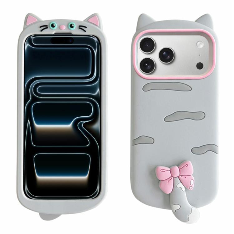 Cute 3D Cat Design Silicone Soft Phone Case, For iPhone 18 Pro / 17 Pro, For iPhone 18 Pro Max / 17 Pro Max, For iPhone 17, For iPhone Air, For iPhone 16 Pro Max, For iPhone 16 Pro, For iPhone 16, For iPhone 15 Pro Max, For iPhone 15 Plus, For iPhone 1...