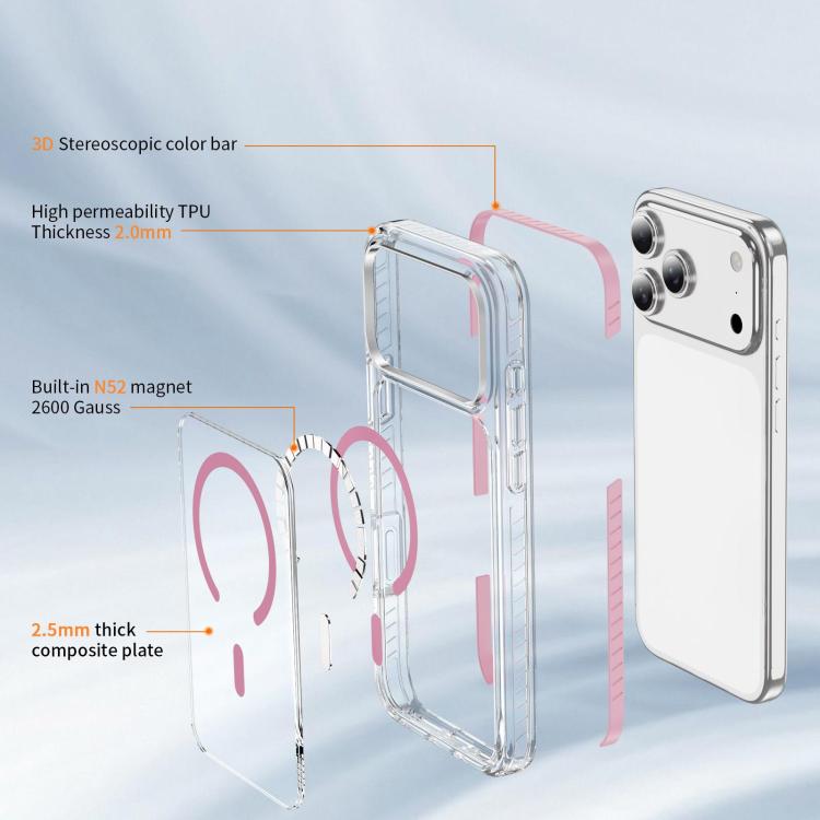 Crystal Shield Clear Magnetic Acrylic Hybrid TPU Phone Case, For iPhone 18 Pro, For iPhone 18 Pro Max, For iPhone 17 Pro Max, For iPhone 17 Pro, For iPhone 17