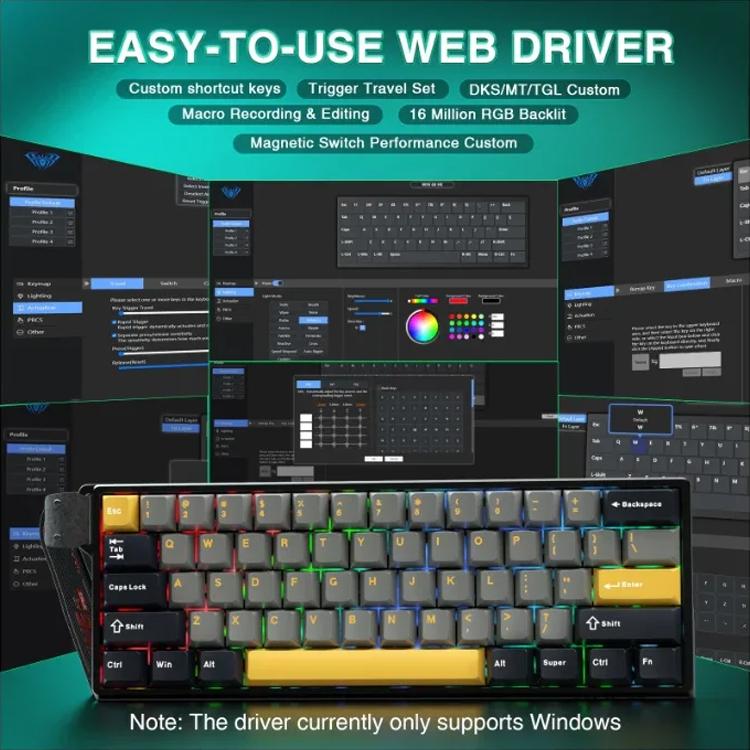 AULA WIN60HE MAX Edition 60 Keys RGB Wired Keyboard