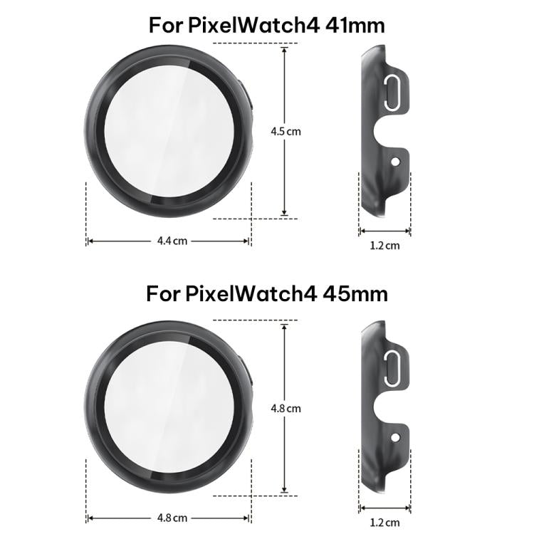 xDfind Tempered Film Integrated Oil Spraying PC Watch Protective Cover, For Google Pixel Watch 4 / 3 45mm, For Google Pixel Watch 4 / 3 / 2 / 1 41mm