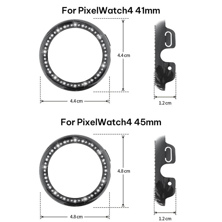 xDfind Single Row Diamond Hollow PC Watch Cover, For Google Pixel Watch 4 / Watch 3 45mm, For Google Pixel Watch 4 / 3 / 2 / 1 41mm