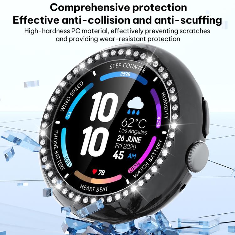 xDfind Single Row Diamond Hollow PC Watch Cover, For Google Pixel Watch 4 / Watch 3 45mm, For Google Pixel Watch 4 / 3 / 2 / 1 41mm