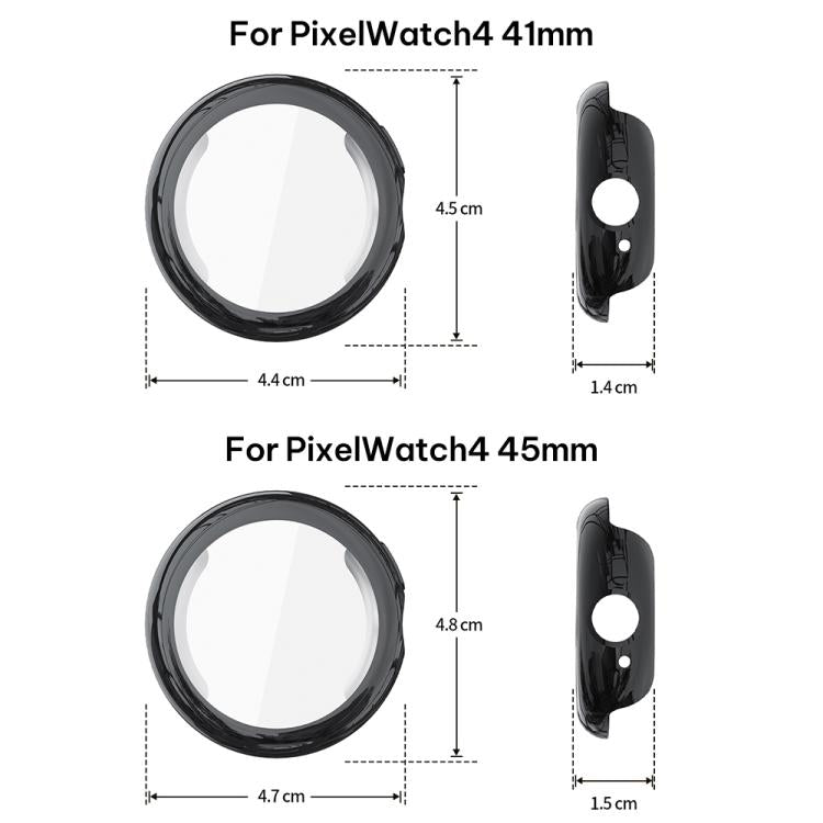 xDfind Tempered Film Integrated TPU Watch Cover, For Google Pixel Watch 4 / 3 45mm, For Google Pixel Watch 4 / 3 / 2 / 1 41mm