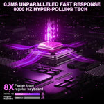 AULA WIN68HE Standard Version 68 Keys RGB Wired Keyboard, WIN68HE Black Grey Wood Magnetic Axis