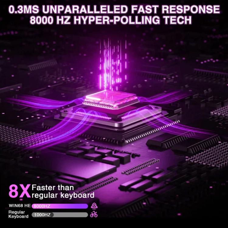 AULA WIN68HE Standard Version 68 Keys RGB Wired Keyboard, WIN68HE Black Grey Wood Magnetic Axis