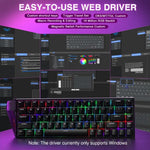 AULA WIN68HE Standard Version 68 Keys RGB Wired Keyboard, WIN68HE Black Grey Wood Magnetic Axis