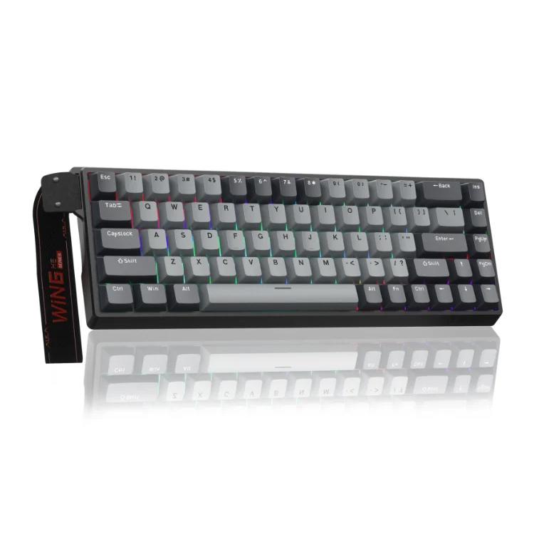 AULA WIN68HE Pro Version 68 Keys RGB Wired Keyboard, WIN68HE Dark Grey+Light Grey Shaped Magnetic Axis