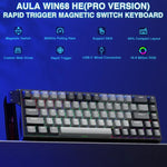 AULA WIN68HE Pro Version 68 Keys RGB Wired Keyboard, WIN68HE Dark Grey+Light Grey Shaped Magnetic Axis
