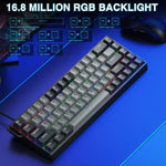 AULA WIN68HE Pro Version 68 Keys RGB Wired Keyboard, WIN68HE Dark Grey+Light Grey Shaped Magnetic Axis