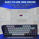 AULA WIN68HE Pro Version 68 Keys RGB Wired Keyboard, WIN68HE Dark Grey+Light Grey Shaped Magnetic Axis