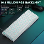 AULA WIN68HE Standard Version 68 Keys RGB Wired Keyboard, WIN68HE Side Printed White Grey Wood Magnetic Axis