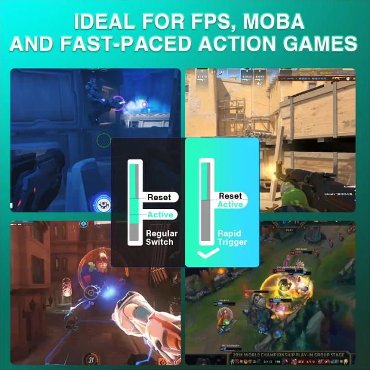 AULA WIN68HE MAX Version 68 Keys RGB Wired Keyboard, WIN68HE Dark+Light+Yellow Wing Chun Magnetic Axis