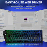 AULA WIN68HE Standard Version 68 Keys RGB Wired Keyboard, WIN68HE Black Contour Lines Grey Wood Magnetic Axis