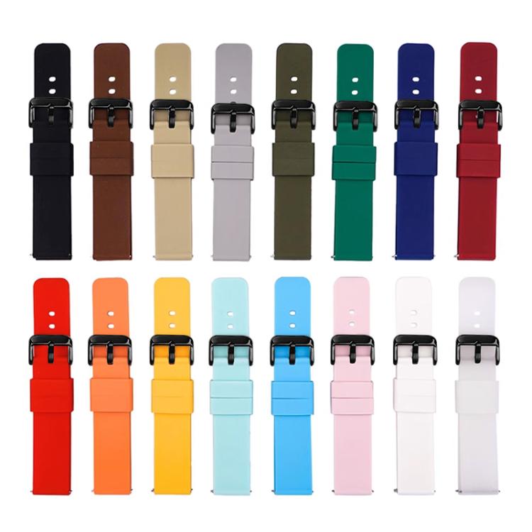 xDfind Stainless Steel Black Pin Buckle Solid Color Silicone Waterproof Watch Band, 10mm, 12mm, 14mm, 15mm