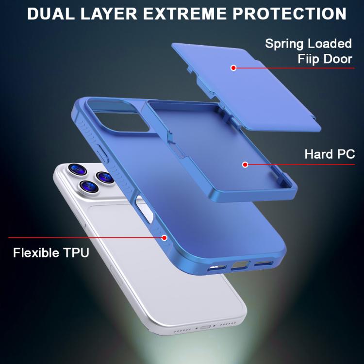 غطاء هاتف بحقيبة بطاقات مخفية أفقية مع مرآة من مزيج PC وTPU ملمس الجلد، لهواتف iPhone 17 Pro Max، iPhone 17 Pro، iPhone 17، iPhone Air