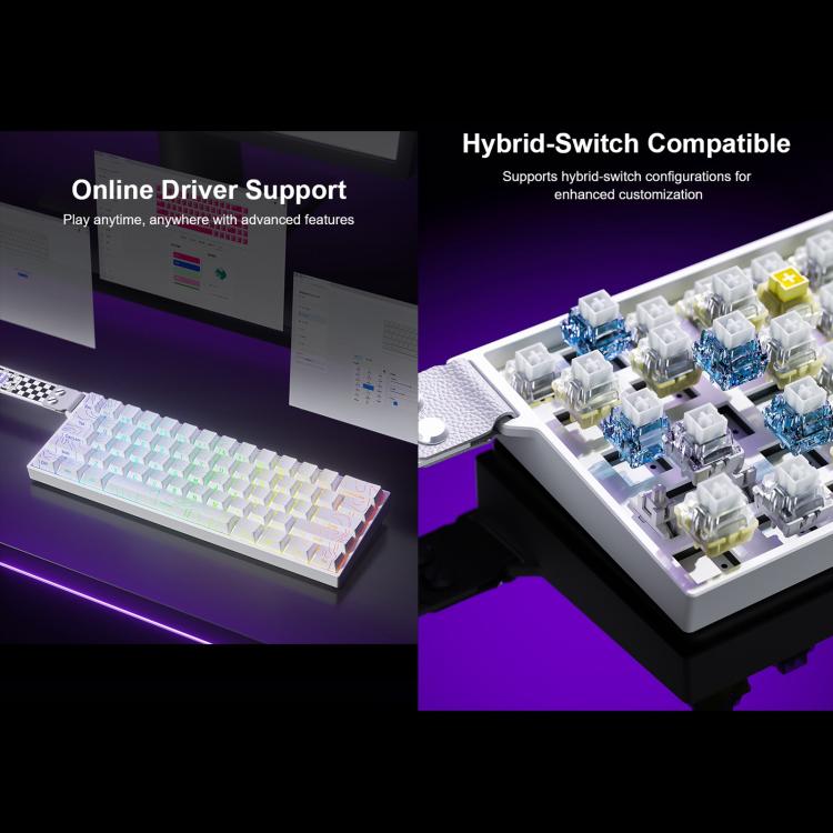 AULA MINI60 HE Pro 61 Keys RGB Wireless Game Mechanical Keyboard