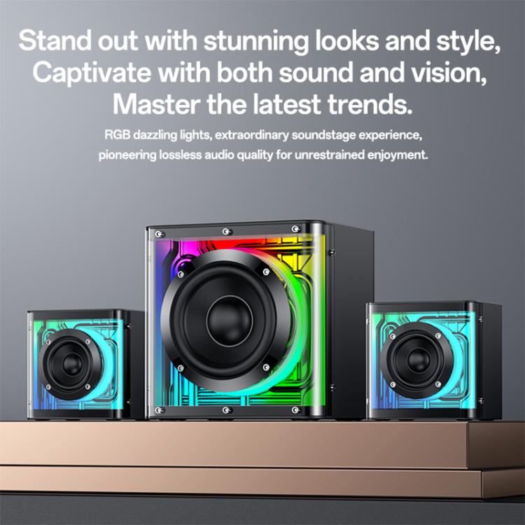 Yesido YSW41 40W 2.1 Channel System Colorful RGB Bluetooth Speaker Subwoofer, YSW41