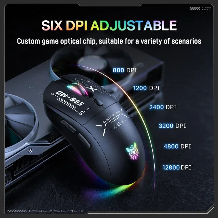 ONIKUMA CW935 12800DPI 2.4GHz + BT + Wired Tri-mode RGB Wireless Mouse, CW935