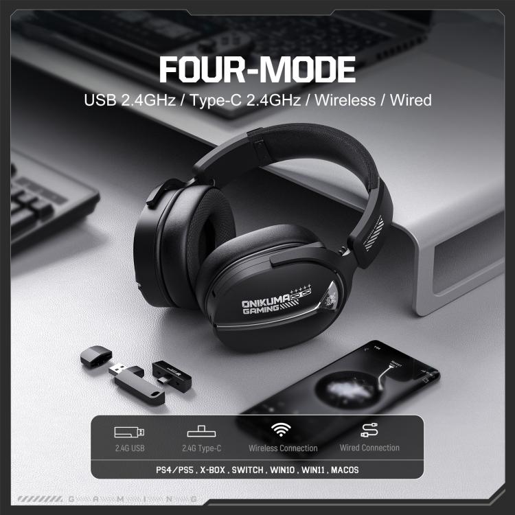 ONIKUMA GT887 Four-mode Bluetooth 2.4G Wired / Wireless Gaming Headset, GT887
