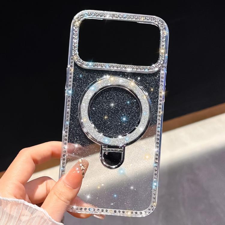 Rhinestone Glitter Kickstand Dual-side IMD Phone Case, For iPhone 15 Pro Max, For iPhone 15 Pro, For iPhone 15, For iPhone 14, For iPhone 14 Pro, For iPhone 14 Pro Max, For iPhone 13 Pro Max, For iPhone 13 Pro