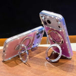 Rhinestone Glitter Kickstand Dual-side IMD Phone Case, For iPhone 15 Pro Max, For iPhone 15 Pro, For iPhone 15, For iPhone 14, For iPhone 14 Pro, For iPhone 14 Pro Max, For iPhone 13 Pro Max, For iPhone 13 Pro