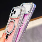 Rhinestone Glitter Kickstand Dual-side IMD Phone Case, For iPhone 15 Pro Max, For iPhone 15 Pro, For iPhone 15, For iPhone 14, For iPhone 14 Pro, For iPhone 14 Pro Max, For iPhone 13 Pro Max, For iPhone 13 Pro