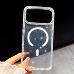 حافظة هاتف هجينة من TPU وPC مع حجر الراين على الجانبين وتقنية IMD، لهاتف iPhone 13