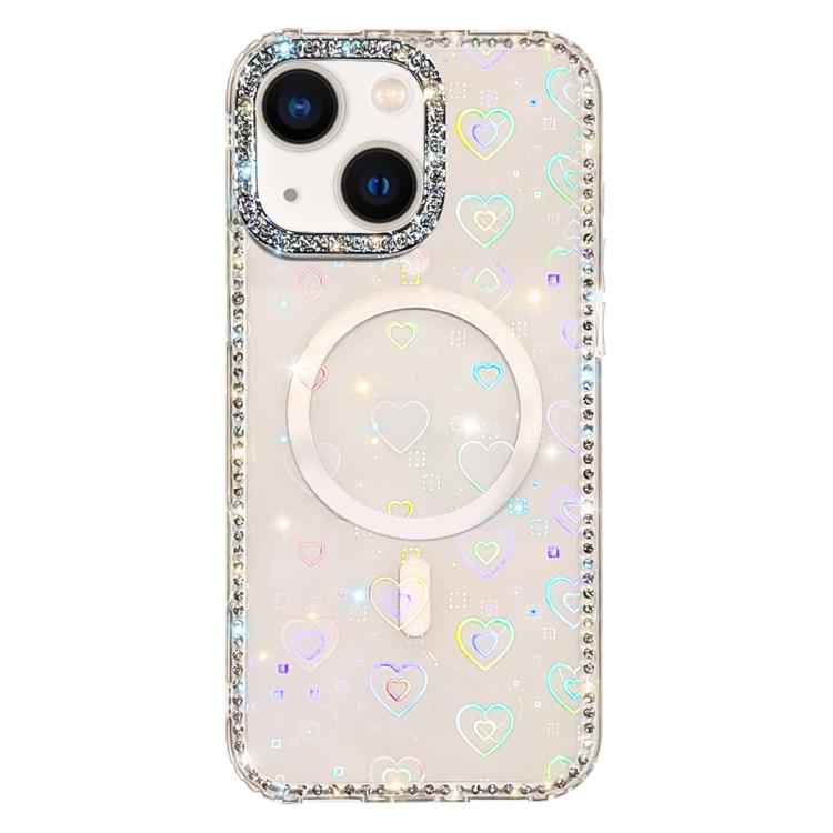 حافظة هاتف هجينة من TPU وPC مع حجر الراين على الجانبين وتقنية IMD، لهاتف iPhone 13