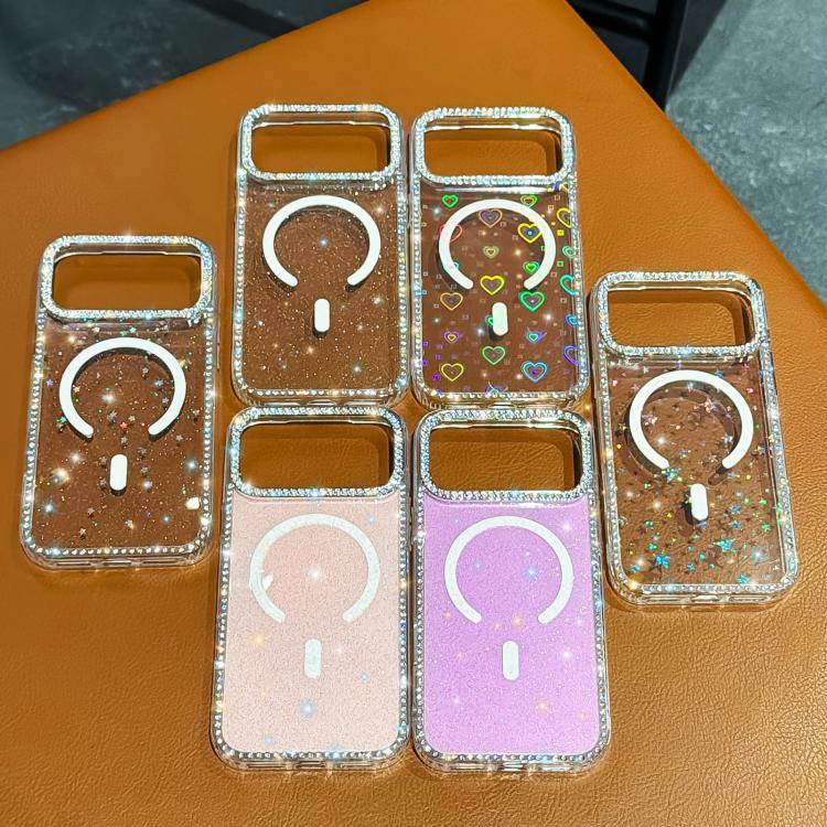 Rhinestone Dual-side IMD PC Hybrid TPU Magnetic Phone Case, For iPhone 15 Pro Max, For iPhone 15 Pro, For iPhone 15, For iPhone 14, For iPhone 14 Pro, For iPhone 14 Pro Max, For iPhone 13 Pro Max, For iPhone 13 Pro