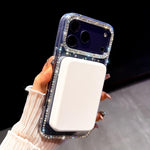 حافظة هاتف هجينة من TPU وPC مع حجر الراين على الجانبين وتقنية IMD، لهاتف iPhone 13