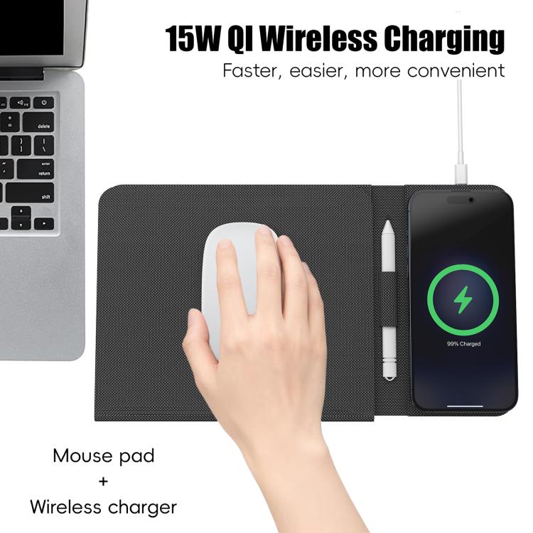 U39 15W Multifunctional Foldable Magnetic Wireless Charger Mouse Pad