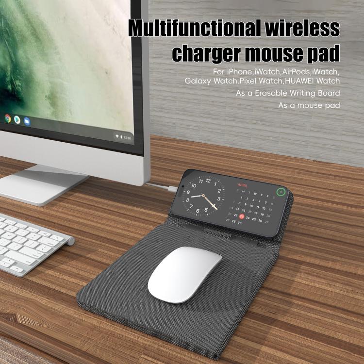 U39 15W Multifunctional Foldable Magnetic Wireless Charger Mouse Pad