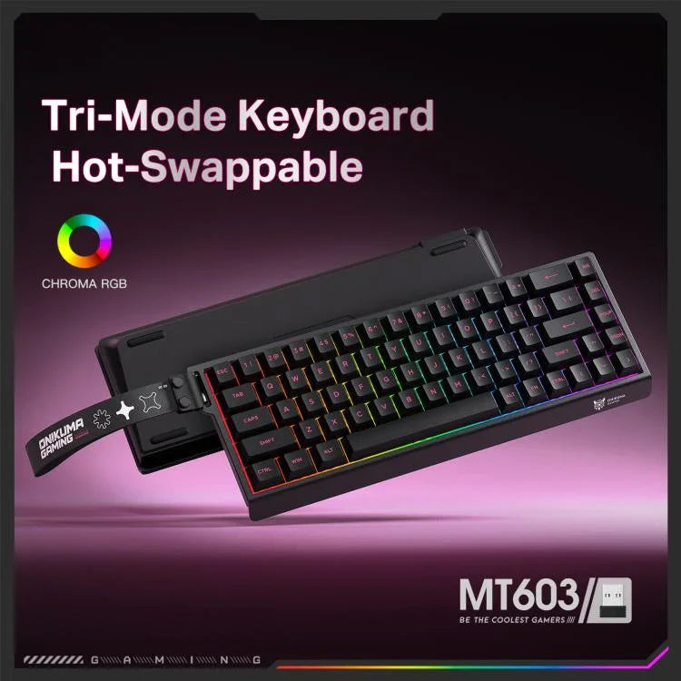 ONIKUMA MT603 68 Keys RGB Tri-mode Magnetic Switch Gaming Keyboard, MT603