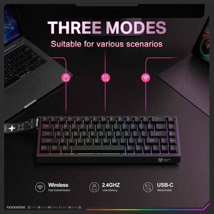 ONIKUMA MT603 68 Keys RGB Tri-mode Magnetic Switch Gaming Keyboard, MT603