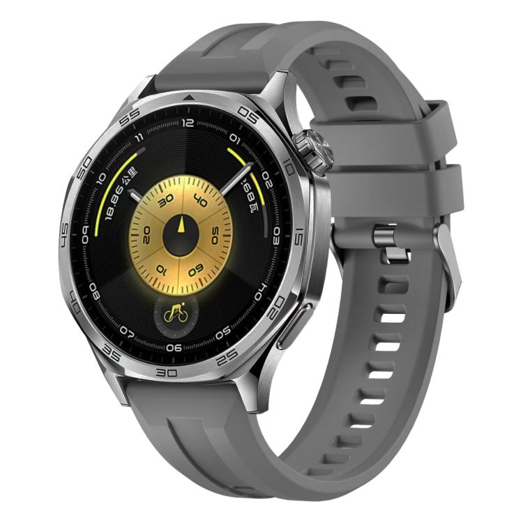xDfind Silver Buckle Solid Color Silicone Watch Band, For Huawei Watch GT 6 / 5 46mm