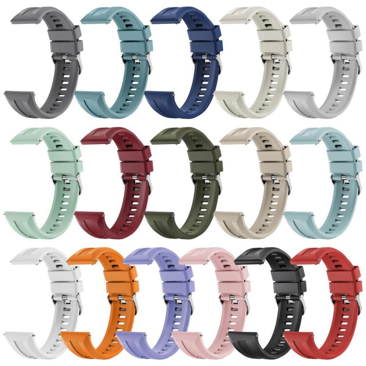 xDfind Silver Buckle Solid Color Silicone Watch Band, For Huawei Watch GT 6 / 5 46mm