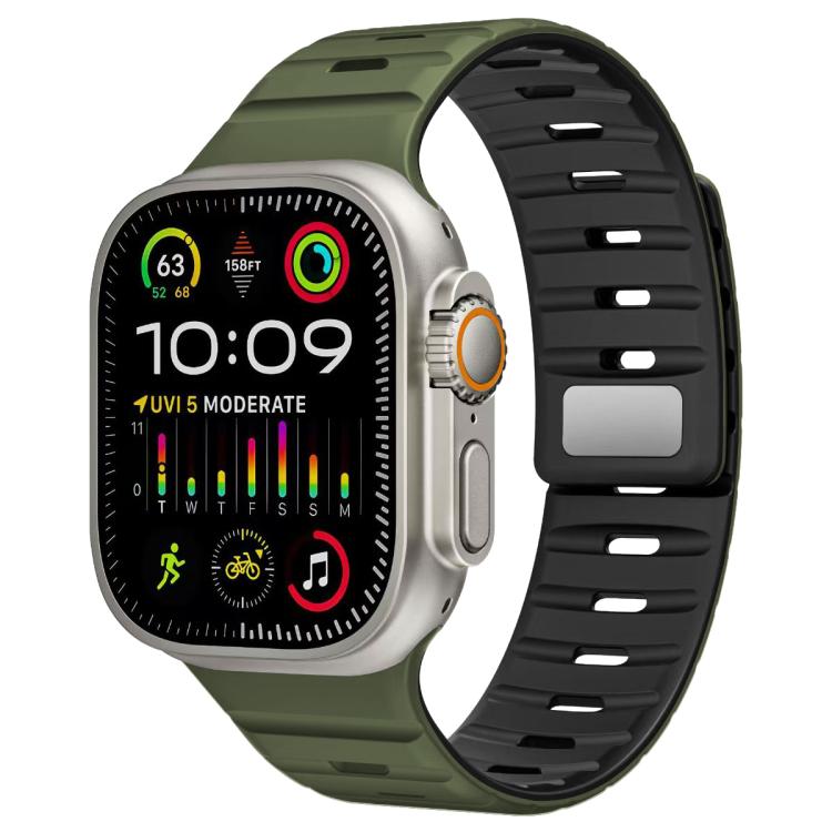 سوار ساعة من السيليكون مع إبزيم نورمان المغناطيسي من xDfind، لساعات آبل 42 / 44 / 45 / 46 / 49 مم، لساعات آبل 38 / 40 / 41 / S11 42 مم