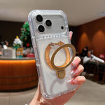 Transparent Pivot Metal Holder Magnetic Phone Case, For iPhone 18 Pro / 17 Pro, For iPhone 18 Pro Max / 17 Pro Max