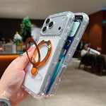 Transparent Pivot Metal Holder Magnetic Phone Case, For iPhone 18 Pro / 17 Pro, For iPhone 18 Pro Max / 17 Pro Max