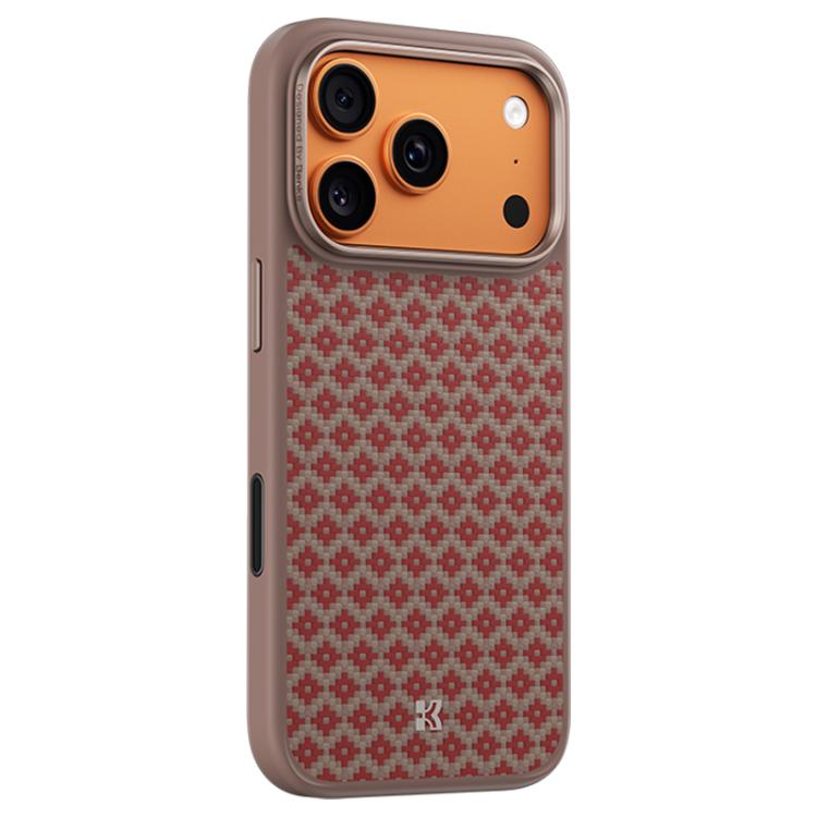 غطاء هاتف مغناطيسي مقاوم للصدمات بنمط الألماس من كيفلار من Benks Y3، لهواتف iPhone 17 Pro Max، iPhone 17 Pro