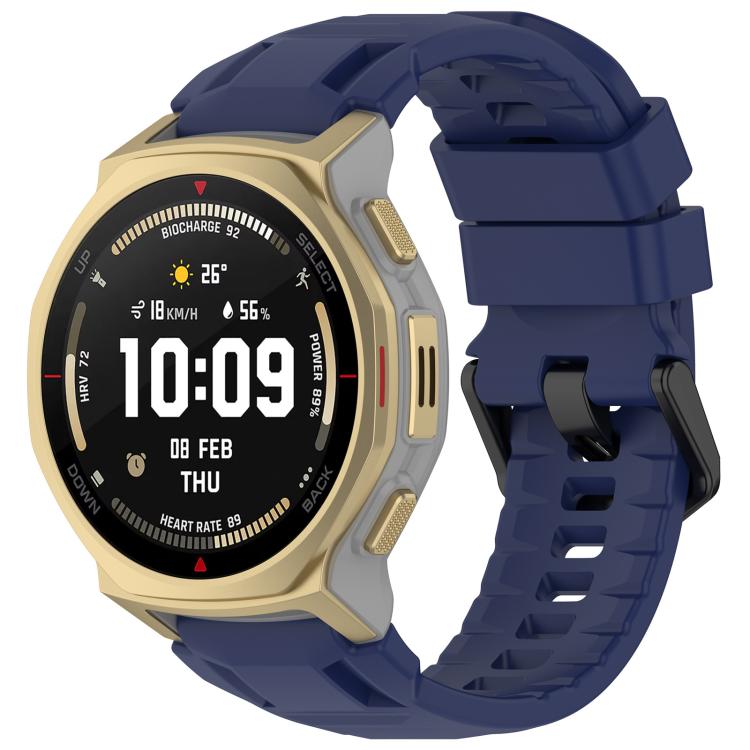 xDfind Solid Color Black Buckle Silicone Watch Band, For Amazfit T-Rex 3 Pro 44mm