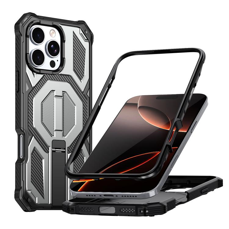 Hidden Metal Holder Magnetic Shockproof Phone Case, For iPhone 17 Pro Max, For iPhone 17 Pro, For iPhone 17, For iPhone Air, For iPhone 16 Pro Max, For iPhone 16 Pro, For iPhone 16 Plus, For iPhone 16