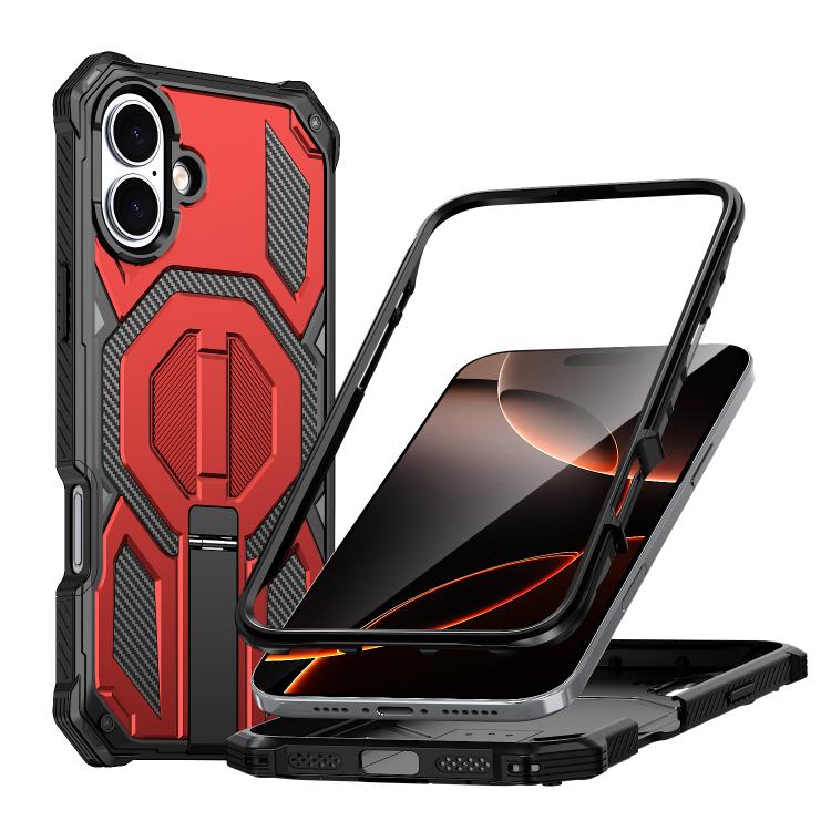 Hidden Metal Holder Magnetic Shockproof Phone Case, For iPhone 17 Pro Max, For iPhone 17 Pro, For iPhone 17, For iPhone Air, For iPhone 16 Pro Max, For iPhone 16 Pro, For iPhone 16 Plus, For iPhone 16
