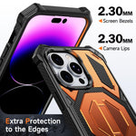Hidden Metal Holder Magnetic Shockproof Phone Case, For iPhone 13 Pro