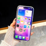 غطاء هاتف مزين بحجر الراين اللامع مزدوج الوجهين مع تصميم قلب حب IMD، لهواتف iPhone 16 Pro Max، iPhone 16 Pro، iPhone 16 Plus، iPhone 16، iPhone 15 Pro Max